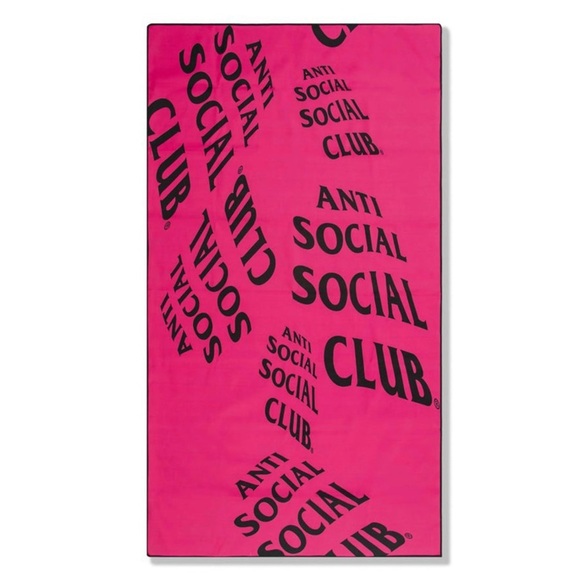 Anti Social Pink/Black Vinyl Packable Picnic/Beach Blanket | NEW!!!🖤💓🧺🌊 - Picture 1 of 12